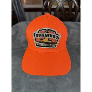Runnings Hat Cap Snap Back Orange Black Patch Blaze Orange Hunting Federal Mens